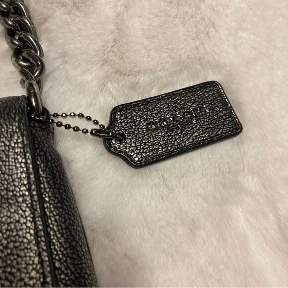 Coach 36335 Gunmetal Metallic Pebble Leather Crosstown Crossbody Bag - Picture 9 of 14